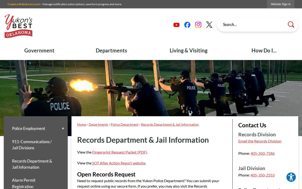 Canadian County Yukon Police records and jail information for arrest records